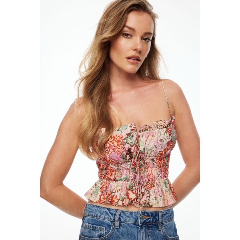 Dynamite Maria Shirred Bow Cami